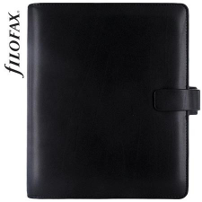 FILOFAX Kalendárium, gyűrűs, betétlapokkal, A5, FILOFAX "Metropol", fekete gyűrűskönyv