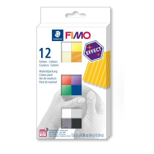 FIMO Gyurma, készlet, 12x25 g, égethető,  "Effect Colours", 12 különböző szín süthető gyurma