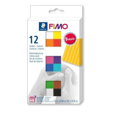 FIMO Gyurma, készlet, 12x25 g, égethető, FIMO "Soft Basic", 12 különböző szín gyurma