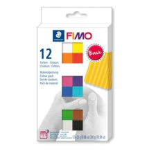 FIMO Gyurma, készlet, 12x25 g, égethető, FIMO "Soft Basic", 12 különböző szín süthető gyurma