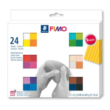 FIMO Gyurma, készlet, 24x25g, égethető, FIMO "Soft Basic", 24 különböző szín süthető gyurma
