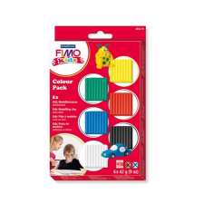 FIMO Gyurma készlet, 6x42 g, égethető, fimo &quot;kids color pack&quot;, 6 alapszín 8032 01 süthető gyurma