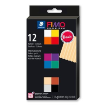 FIMO Gyurma, készlet, égethető, 12x25 g,  "Professional Basic", 12 különböző szín süthető gyurma