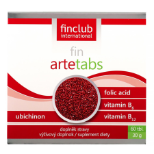 Finclub Artetabs tabletta + B6-, B12- vitamin + Folsav+ Q10 koenzim vitamin és táplálékkiegészítő