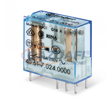 Finder 40.61.7.024.0300 Miniatűr printrelé, 1 záróérintkező,16A villanyszerelés