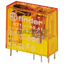Finder 40.61.8.230.4001 Miniatűr printrelé, 1 váltóérintkező,16A villanyszerelés