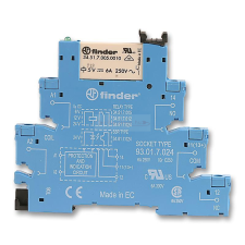 Finder Csatolórelé keskeny érzékeny 6A 1-v csavaros 24VDC monostabil Finder villanyszerelés