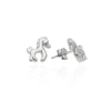 Fine Silver AG118765 - Ezüst beszúrós stekkeres ló mintájú női fülbevaló