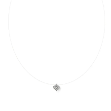 Fine Silver AG122460 - Nyaklánc damilból köves ezüst medállal nyaklánc