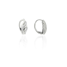 Fine Silver AG124512 -Ezüst hagyományos záras beakasztós női fülbevaló pár fülbevaló