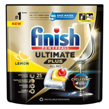 Finish Mosogatógép tabletta FINISH Ultimate Plus Allin1 Lemon 25 darab/doboz tisztító- és takarítószer, higiénia