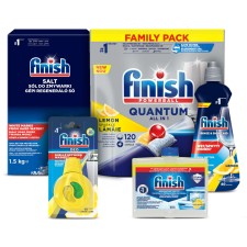 Finish Quantum All in One csomag tisztító folyadékkal, 120db kapszulával tisztító- és takarítószer, higiénia