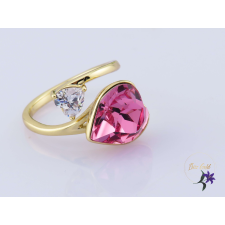  Fióna antiallergén pink kristályköves gyűrű-14K gyűrű