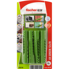 Fischer DŰBEL 12X70MM 4 DB &quot;UX GREEN&quot; FISCHER barkácsolás, csiszolás, rögzítés