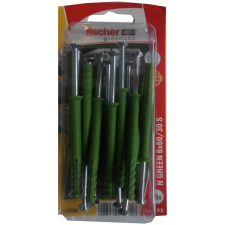 Fischer N 6X60 GREEN K 15 DB BEÜTŐ DÜBEL + CSAVAR barkácsolás, csiszolás, rögzítés
