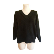  Fishbone fekete kötött női pulóver (méret: S)