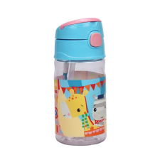  Fisher-Price Animals Party műanyag szívószálas kulacs akasztóval 350 ml kulacs, kulacstartó