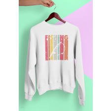  Fishing color unisex pulóver fehér egyedi ajándék