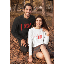  Fishing unisex pulóver fehér egyedi ajándék