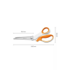 FISKARS Olló, cikkcakk, 24,2 cm, FISKARS SoftGrip&#8482;, fehér/narancssárga (IF1070024)