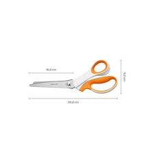 FISKARS Olló, cikkcakk, 24,2 cm, FISKARS SoftGrip™, fehér/narancssárga (IF1070024) olló