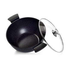 Fissman Fissman-Grande fazék fedővel, alumínium, 40x28x20 cm, 6500 ml, fekete edény