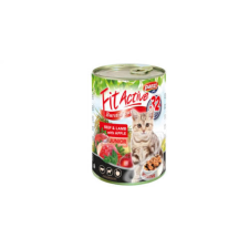 FitActive konzerv Junior (marha,bárány,alma) konzerv - Kölyök macskák részére (415g) macskaeledel