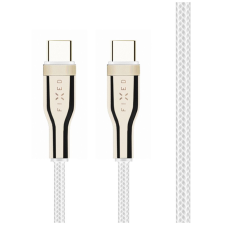 Fixed Braided Cable USB-C/USB-C, 1,2m, 100W, white kábel és adapter