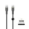 Fixed Braided Cable USB-C/USB-C, 2m, 100W, black