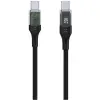 Fixed Cable USB-C/USB-C kábel kijelzővel és PD támogatással, 2 m, USB 2.0, 100 W, fekete