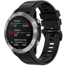 Fixed Silicone Strap Garmin QuickFit 22 mm - fekete okosóra kellék