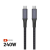 Fixed USB-C - USB-C szövet burkolatú adat- és töltőkábel 1,2m szürke (FIXDBP-CC12-GR) (FIXDBP-CC12-GR)