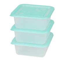 Flair 80052 Freezy 1,2L 3 db-os smaragdzöld négyzetes ételtároló hűtődoboz (80052) papírárú, csomagoló és tárolóeszköz
