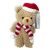 Flair Toys Barna plüss maci kulcstartó Mikulás sapkában 12cm