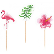 Flamingo , Flamingó koktél díszítő pálca 20 db-os party kellék