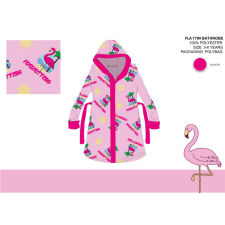  Flamingó mikroszálas kapucnis köntös gyerekeknek - világosrózsaszín - 110-116 gyerek köntös