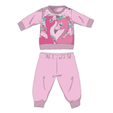  Flamingó téli pamut baba pizsama - interlock pizsama - világosrózsaszín - 86