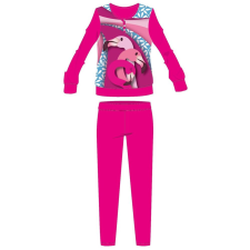 Flamingó téli pamut gyerek pizsama - interlock pizsama - virág mintával - pink - 122 gyerek hálóing, pizsama