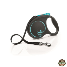 Flexi Black Design szalagos automata póráz L 5m 50kg-ig kék nyakörv, póráz, hám kutyáknak