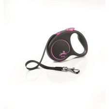  Flexi Black Design szalagos automata póráz S 5m 15kg-ig pink nyakörv, póráz, hám kutyáknak