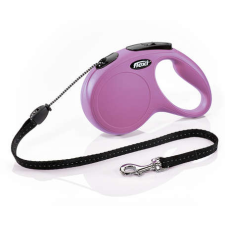 Flexi Classic kötélpóráz - M, 20 kg-ig, 5 m, rózsaszín nyakörv, póráz, hám kutyáknak