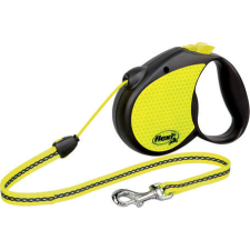 Flexi Neon kötélpóráz - M, 20 kg-ig, 5 m, sárga-fekete nyakörv, póráz, hám kutyáknak