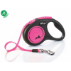  Flexi Neon S Tape Pink 5 m 15 kg Szalagos automata póráz - fényvisszaverő (032022)