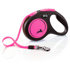 Flexi Neon szalagpóráz - S, 15 kg-ig, 5 m, Pink nyakörv, póráz, hám kutyáknak