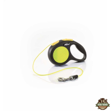 Flexi neon zsinóros automata póráz XS 3m 8kg-ig sárga nyakörv, póráz, hám kutyáknak