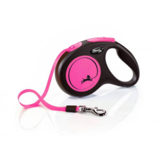 Flexi New Neon "M" (pink) - szalagos automata póráz (5m) nyakörv, póráz, hám kutyáknak