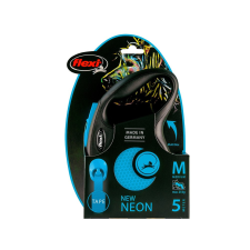 Flexi Póráz Flexi NEW NEON Kék M méret nyakörv, póráz, hám kutyáknak