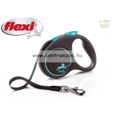  Flexi S Tape 5M 15Kg Black Design Blue Szalagos Automata Póráz - (033937) nyakörv, póráz, hám kutyáknak