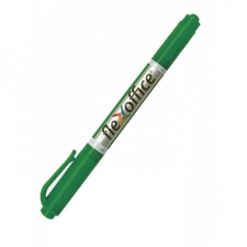 FLEXOFFICE Alkoholos marker, 0,4/1,0 mm, kúpos, kétvégű, FLEXOFFICE "PM01", zöld filctoll, marker