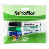 FLEXOFFICE Táblamarker, 2,5 mm, kúpos, szett, FLEXOFFICE WB02, 4 szín (FOWB02V4)